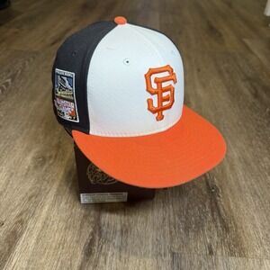 New Era‎ San Francisco Giants Hat Black White Orange 2007 All Star Game Patch